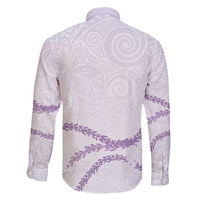 Aloha Lei Mikioi Family Matching Off Shoulder Maxi Dress and Hawaiian Shirt Purple Polynesian Tribal Tatau Pattern LT9 - Polynesian Pride