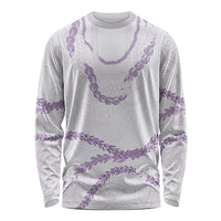 Aloha Lei Mikioi Long Sleeve Shirt Purple Polynesian Tribal Tatau Pattern