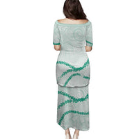 Aloha Lei Mikioi Family Matching Puletasi and Hawaiian Shirt Sage Green Polynesian Tribal Tatau Pattern LT9 - Polynesian Pride