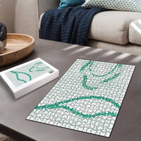 Aloha Lei Mikioi Puzzle Sage Green Polynesian Tribal Tatau Pattern - Polynesian Pride