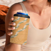 Aloha Pakalana and Puakenikeni Lei 4 in 1 Can Cooler Tumbler Gold Hawaiian Pattern LT9 - Polynesian Pride