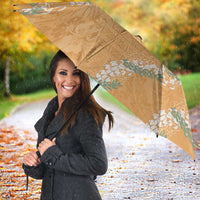 Aloha Pakalana and Puakenikeni Lei Umbrella Gold Hawaiian Pattern - Polynesian Pride