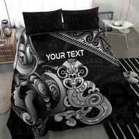 Personalised New Zealand Potae Pango Cricket Bedding Set Special Maori Hei Tiki Tribal Tattoo LT9 - Polynesian Pride