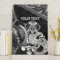 Personalised New Zealand Potae Pango Cricket Canvas Wall Art Special Maori Hei Tiki Tribal Tattoo LT9 Without Frame Black - Polynesian Pride