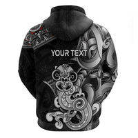 Personalised New Zealand Potae Pango Cricket Hoodie Special Maori Hei Tiki Tribal Tattoo LT9 - Polynesian Pride