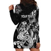 Personalised New Zealand Potae Pango Cricket Hoodie Dress Special Maori Hei Tiki Tribal Tattoo LT9 - Polynesian Pride