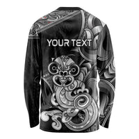 Personalised New Zealand Potae Pango Cricket Long Sleeve Shirt Special Maori Hei Tiki Tribal Tattoo LT9 - Polynesian Pride