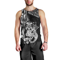 Personalised New Zealand Potae Pango Cricket Men Tank Top Special Maori Hei Tiki Tribal Tattoo LT9 - Polynesian Pride