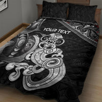 Personalised New Zealand Potae Pango Cricket Quilt Bed Set Special Maori Hei Tiki Tribal Tattoo LT9 - Polynesian Pride