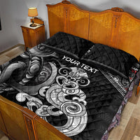 Personalised New Zealand Potae Pango Cricket Quilt Bed Set Special Maori Hei Tiki Tribal Tattoo LT9 - Polynesian Pride