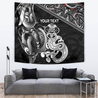 Personalised New Zealand Potae Pango Cricket Tapestry Special Maori Hei Tiki Tribal Tattoo LT9 Black - Polynesian Pride