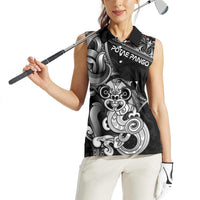 Personalised New Zealand Potae Pango Cricket Women Sleeveless Polo Shirt Special Maori Hei Tiki Tribal Tattoo LT9 - Polynesian Pride
