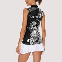 Personalised New Zealand Potae Pango Cricket Women Sleeveless Polo Shirt Special Maori Hei Tiki Tribal Tattoo LT9 - Polynesian Pride