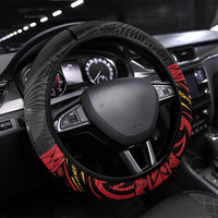 Papua New Guinea Cricket Steering Wheel Cover PNG Emblem Mix Polyneisan Pattern