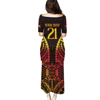 Custom Papua New Guinea Cricket Family Matching Puletasi and Hawaiian Shirt Go Barramundis LT9 - Polynesian Pride