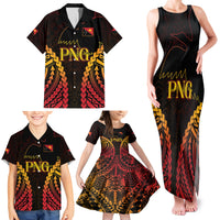 Custom Papua New Guinea Cricket Family Matching Tank Maxi Dress and Hawaiian Shirt Go Barramundis LT9 - Polynesian Pride