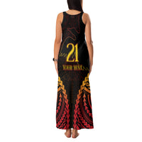 Custom Papua New Guinea Cricket Family Matching Tank Maxi Dress and Hawaiian Shirt Go Barramundis LT9 - Polynesian Pride