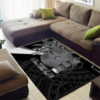 Custom Papua New Guinea Cricket Area Rug Tribal Bird of Paradise Tattoo LT9 - Polynesian Pride