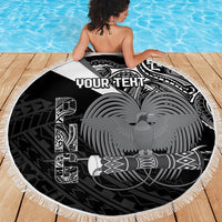 Custom Papua New Guinea Cricket Beach Blanket Tribal Bird of Paradise Tattoo LT9 - Polynesian Pride