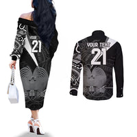 Custom Papua New Guinea Cricket Couples Matching Off The Shoulder Long Sleeve Dress and Long Sleeve Button Shirt Tribal Bird of Paradise Tattoo LT9 - Polynesian Pride