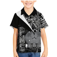 Custom Papua New Guinea Cricket Family Matching Mermaid Dress and Hawaiian Shirt Tribal Bird of Paradise Tattoo LT9 Son's Shirt Black - Polynesian Pride