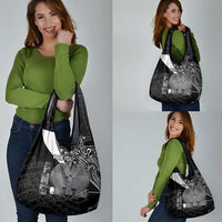 Custom Papua New Guinea Cricket Grocery Bag Tribal Bird of Paradise Tattoo LT9 - Polynesian Pride
