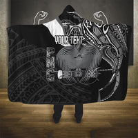 Custom Papua New Guinea Cricket Hooded Blanket Tribal Bird of Paradise Tattoo LT9 One Size Black - Polynesian Pride
