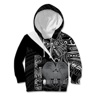Custom Papua New Guinea Cricket Kid Hoodie Tribal Bird of Paradise Tattoo LT9 Hoodie Black - Polynesian Pride