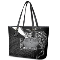 Custom Papua New Guinea Cricket Leather Tote Bag Tribal Bird of Paradise Tattoo LT9 - Polynesian Pride