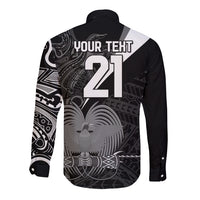 Custom Papua New Guinea Cricket Long Sleeve Button Shirt Tribal Bird of Paradise Tattoo LT9 - Polynesian Pride