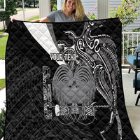 Custom Papua New Guinea Cricket Quilt Tribal Bird of Paradise Tattoo LT9 Black - Polynesian Pride