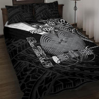 Custom Papua New Guinea Cricket Quilt Bed Set Tribal Bird of Paradise Tattoo LT9 Black - Polynesian Pride