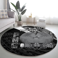 Custom Papua New Guinea Cricket Round Carpet Tribal Bird of Paradise Tattoo LT9 - Polynesian Pride