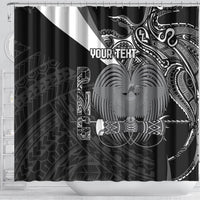 Custom Papua New Guinea Cricket Shower Curtain Tribal Bird of Paradise Tattoo LT9 - Polynesian Pride
