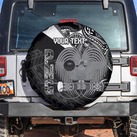 Custom Papua New Guinea Cricket Spare Tire Cover Tribal Bird of Paradise Tattoo LT9 Black - Polynesian Pride