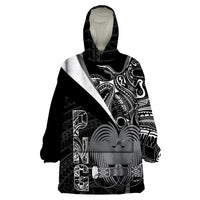 Custom Papua New Guinea Cricket Wearable Blanket Hoodie Tribal Bird of Paradise Tattoo LT9 One Size Black - Polynesian Pride