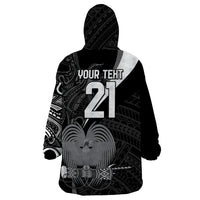 Custom Papua New Guinea Cricket Wearable Blanket Hoodie Tribal Bird of Paradise Tattoo LT9 - Polynesian Pride