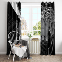 Custom Papua New Guinea Cricket Window Curtain Tribal Bird of Paradise Tattoo LT9 - Polynesian Pride