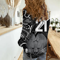 Custom Papua New Guinea Cricket Women Casual Shirt Tribal Bird of Paradise Tattoo LT9 - Polynesian Pride