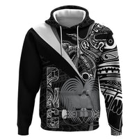 Custom Papua New Guinea Cricket Zip Hoodie Tribal Bird of Paradise Tattoo LT9 Pullover Hoodie Black - Polynesian Pride