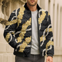 Aloha Melemele Hibiscus Pikake Lei Bomber Puffer Jacket Hawaiian Quilt Pattern LT9 - Polynesian Pride