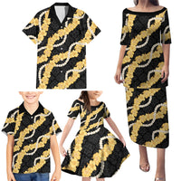 Aloha Melemele Hibiscus Pikake Lei Family Matching Puletasi and Hawaiian Shirt Hawaiian Quilt Pattern LT9 - Polynesian Pride