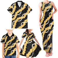 Aloha Melemele Hibiscus Pikake Lei Family Matching Tank Maxi Dress and Hawaiian Shirt Hawaiian Quilt Pattern LT9 - Polynesian Pride