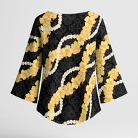 Aloha Melemele Hibiscus Pikake Lei Kimono Sleeve Blouse Hawaiian Quilt Pattern