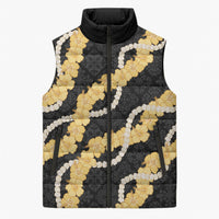 Aloha Melemele Hibiscus Pikake Lei Sleeveless Puffer Jacket Hawaiian Quilt Pattern