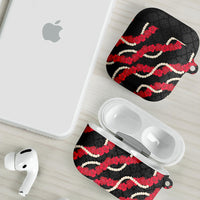 Aloha Ula'ula Hibiscus Pikake Lei AirPods Case Hawaiian Quilt Pattern