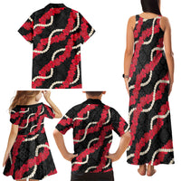 Aloha Ula'ula Hibiscus Pikake Lei Family Matching Tank Maxi Dress and Hawaiian Shirt Hawaiian Quilt Pattern LT9 - Polynesian Pride