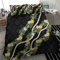 Puakenikeni Anthurium Pikake Lei Bedding Set Hawaiian Quilt Pattern