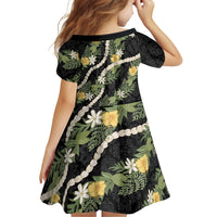 Puakenikeni Anthurium Pikake Lei Family Matching Summer Maxi Dress and Hawaiian Shirt Hawaiian Quilt Pattern LT9 - Polynesian Pride