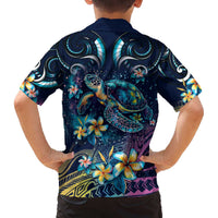 Plumeria Turtles Traditional Tribal Family Matching Puletasi and Hawaiian Shirt LT9 - Polynesian Pride